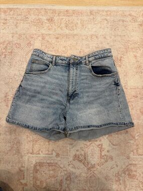 Zara Light Blue High-Rise Denim Shorts